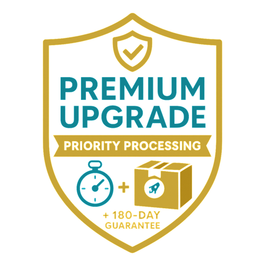 Priority Processing & Handling + 180 Day Guarantee